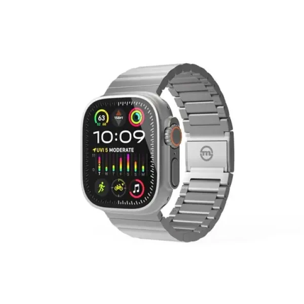 Mobile Origin Watch Titanium Band remienok pre Apple Watch 49mm/46mm/45mm/44mm strieborná (AWTB-TITAN-SLV)