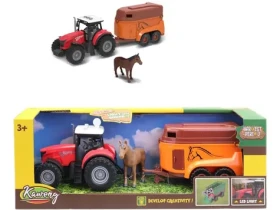 MADE Traktor s prívesom na prepravu koní
