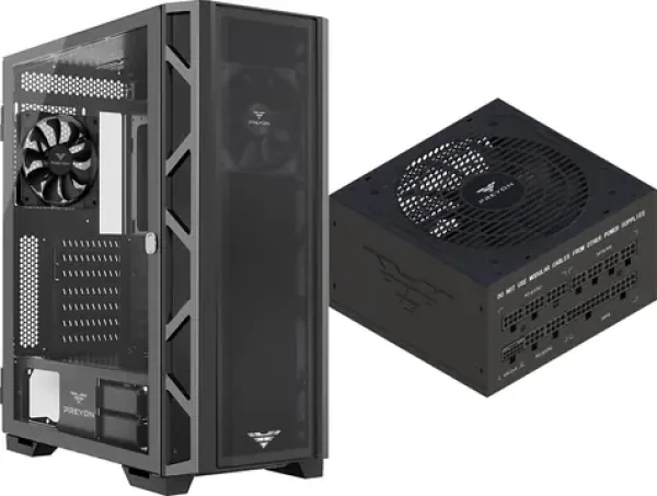 PREYON Nest Meshy (PRENM02B) + EAGLE POWER GOLD 1000W / Skriňa s zdrojom / ATX / 1000W / 80 PLUS Gold / Modulárny