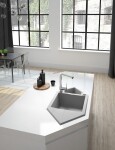 DEANTE DEANTE - Hexon metalický šedý granitový drez, 1,5-miska s odkvapkávačom - Space-Saver ZQP_S653