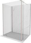 MEXEN/S - Kioto Sprchová zástena WALK-IN 125 x 70 x 40, transparent, nikel kefovaná 800-125-070-221-97-00-040