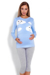 Tehotenské pyžamo 1679 svetlo modré – PeeKaBoo L/XL