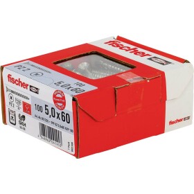 Fischer 657225 skrutka zo zápustnou hlavou 5 mm 60 mm krížová dražka Pozidriv glavanizované zinkom 100 ks; 657225