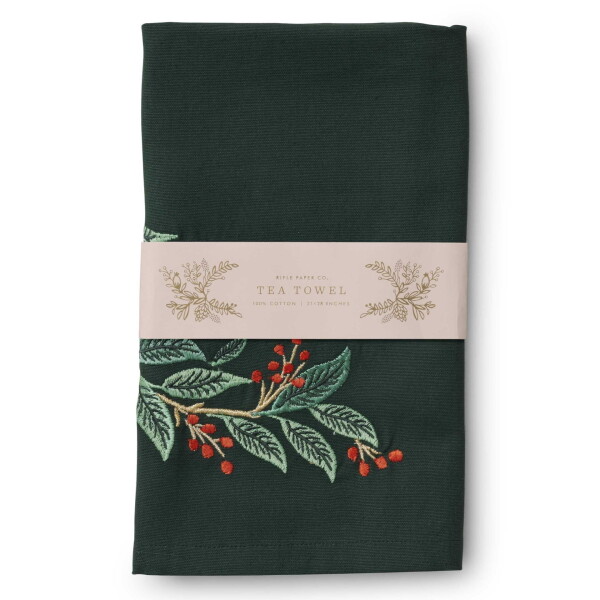 Rifle Paper Co. Bavlnená utierka Willowberry Embroidered