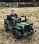 Mamido Detský elektrický vojenský Jeep Willys 4x4 zelený