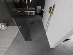 MEXEN/S - Kioto Sprchová zástena WALK-IN voľne stojaca 115 x 30 x 30, transparent, zlatá 800-115-030-222-50-00-030