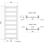 MEXEN - Bolt vykurovací rebrík/radiátor 1000 x 400 mm, 228 W, čierna W126-1000-400-00-70