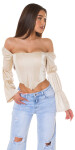 Sexy Koucla Corset Top off-shoulder Satin Look Einheitsgroesse