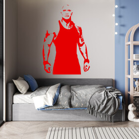 Veselá Stena Samolepka Dwayne Johnson The Rock Farba: červená, Veľkosť: 80 x 55 cm