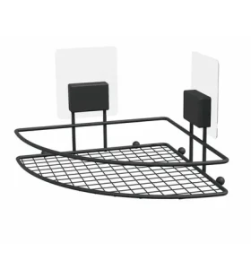 Compactor Bestlock Magic bez vŕtania čierna / Rohová samolepiaca polica do kúpeľne (RAN10207)