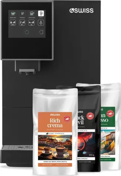 4Swiss A24 Roma / Pákový kávovar / + sada kávy 3x 500g