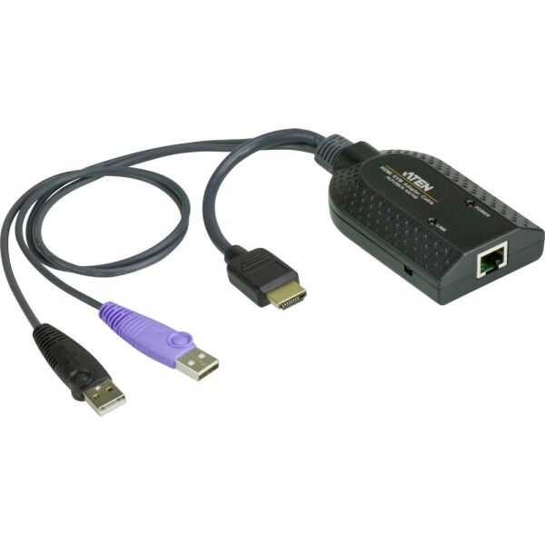 ATEN KVM adaptér [2x USB 2.0 zástrčka A, HDMI zástrčka - 1x RJ45 zásvuka] 0.20 m čierna; KA7168-AX