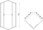 KERRA - Sprchová kabína Tiara SQUARE 80 (bez vaničky) 5907548109385