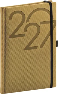 NOTIQUE Týždenný diár AJAX 2027 zlatý / 15 x 21 cm