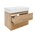 Kúpeľňová skrinka 2 zásuvková s umývadlom SAT B-Way 79x50x45 cm dub mat BWAY280OAKU2BI BWAY280OAKU2BI