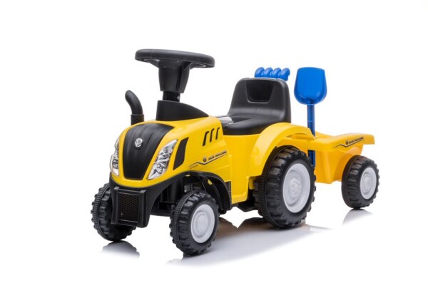 Mamido Jazdík tlačidlo chodítko traktor New Holland s príveskom pre deti žltý