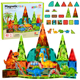 Mamido Magnetická stavebnica Dinosaury 43 dielikov