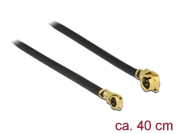 DeLock MHF (M) - MHF IV/HSC MXHP32 (M) 0,4 m čierna / Anténny kábel / 50 Ohm / 1.13 / Uhlové konektory (89650)