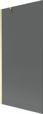 MEXEN/S - Next vaňová zástena FIX 90 x 150, grafit, zlatá kartáčovaná 895-090-000-00-40-55