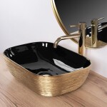 REA - Umývadlo na dosku Belinda BLACK GOLD BRUSH REA-U8780