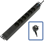 Lanview TUPS045 čierna / Zásuvkový panel PDU / 19" / 1U / 6 zásuviek / 4000 W / LED (TUPS045)