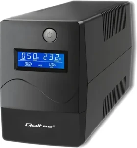 Qoltec 53978 Monolitový UPS čierna / UPS / 650VA / 360W / LCD / 1x USB / 2x RJ45 (53978)