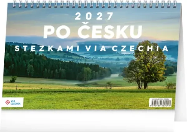 NOTIQUE Po Česku chodníkmi Via Czechia / Stolný kalendár / 2027 / 23,1 × 14,5 cm