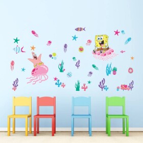 Veselá Stena Samolepka SpongeBob a hviezdica Patrick