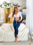 Sexy Highwaist Push-Up Jeans Used Look denimblue 44