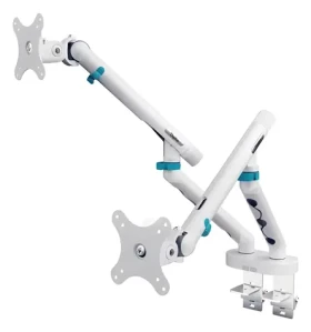 Digitus biely / Držiak pre dva monitory / mechanická pružina / VESA 75x75, 100x100 / do 35" / nosnosť 10 kg (DA-90472)