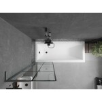 MEXEN/S - Next L vaňová zástena FIX 60 x 150, čierna vzor, grafit metal 895-060-000-03-77-95