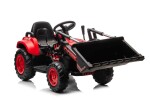 Mamido Detský elektrický traktor s radlicou a prívesom červený