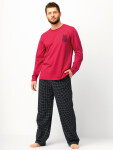 Pánske pyžamo Key MNS 471 B25 dĺžka/r M-2XL kaštanově-černá L
