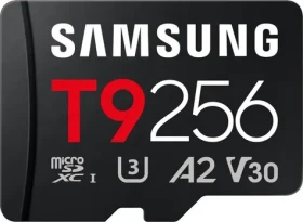 Samsung T9 čierna / Pamäťová karta microSDXC / 256 GB / UHS-I U3 / Class 10, V30, A2 / čítanie: 200 MB/s (MB-MH256T/WW)