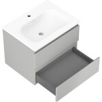 MEXEN/S - Orio kúpeľňová skrinka 60 cm s umývadlom Vela, 2 zásuvky, sivá mat/biela mat 91A10-06047-2-BFF62-W23M01