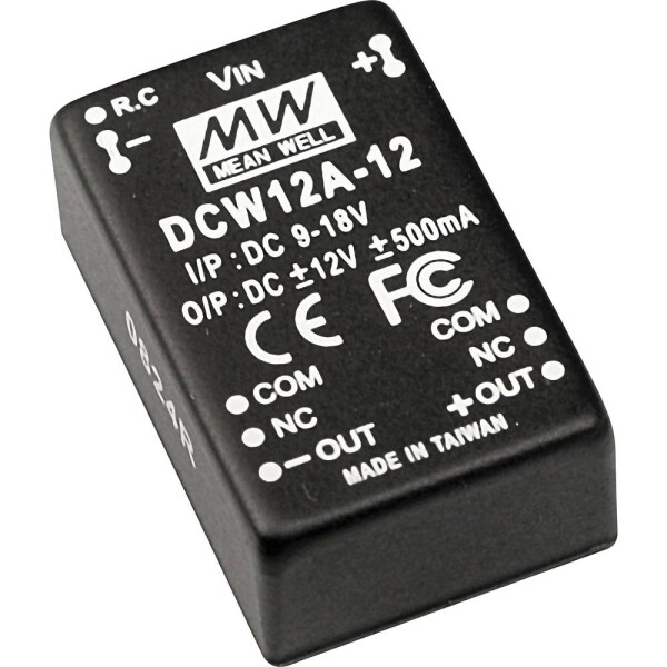 MEAN WELL DCW12A-12 DC / DC menič napätia 12 W Počet výstupov: 2 x; DCW12A-12