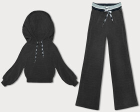 Rebrovaný dámsky komplet v grafitovej farbe (AMG-341A) odstíny šedé XL (42)