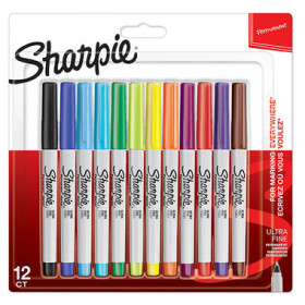 Sharpie Ultra Fine Popisovač permanentný mix farieb 0.5mm 12ks