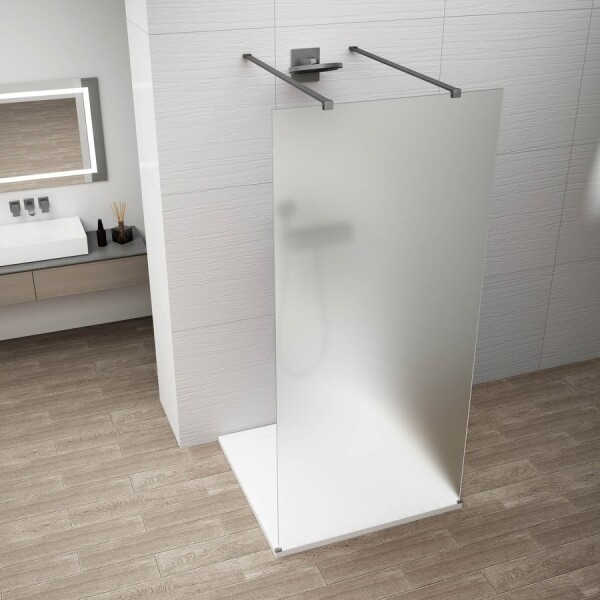 POLYSAN - ESCA GUN METAL jednodielna sprchová zástena do priestoru, matné sklo, 1100 ES1111-12