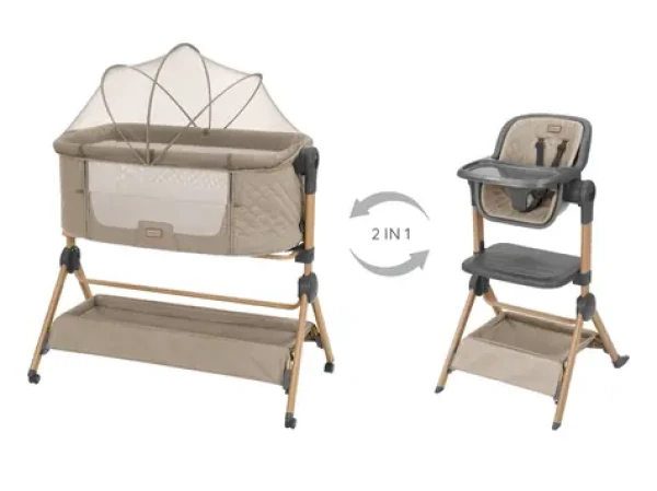 KikkaBoo Postieľka a stolička 2v1 Sleat Me Beige / od narodenia / do 9kg (31003020110KB)