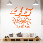 Veselá Stena Samolepka Valentino Rossi 46 Farba: modrá, Veľkosť: 60 x 56 cm