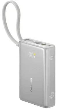 Baseus PicoGo 10000mAh 45W titánová / Powerbanka / Digitálny displej / Vstavaný kábel USB-C