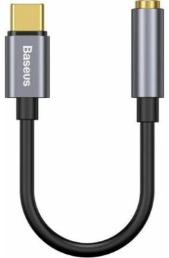 Baseus CATL54-0G L54 Redukcia USB-C (M) - Jack 3.5 mm (F) 0.09 m čierno-šedá (CATL54-0G)