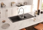 DEANTE DEANTE - Eridan antracit metalic - Granitový drez, 1.5 - bowl s odkvapkávačom ZQE_T513