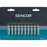 Sencor Alkalická batéria AAA 10 ks / Batéria / alkalická / jednorazová (SBA LR03 10BP AAA Al)
