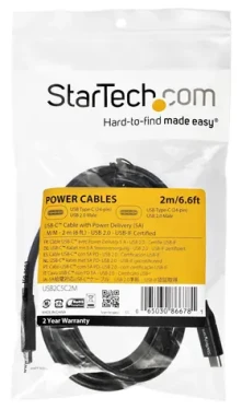 StarTech kábel USB-C na USB-C / 5A / Power Delivery / USB 2.0 / 2m (USB2C5C2M)