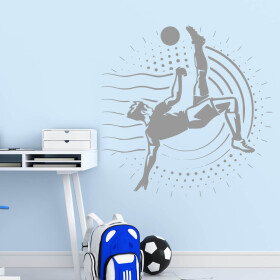 Veselá Stena Samolepka Vykopávajúci futbalista Farba: šedá, Veľkosť: 80 x 80 cm