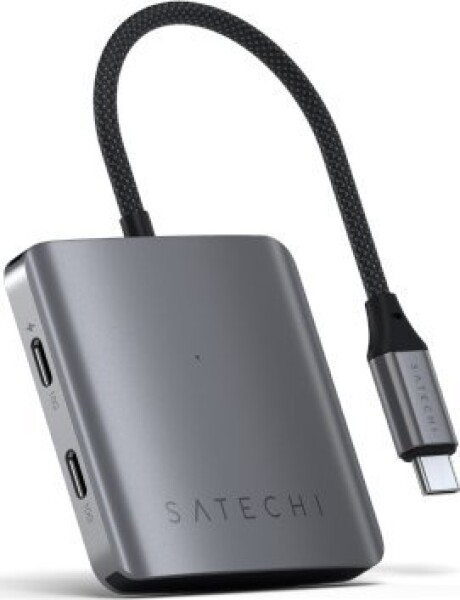 Satechi 4 Port USB-C Hub PD - aluminiowy hub USB-C (4x USB-C 10Gbps, w tym 1x 100W PD) (Čierno-sivá)