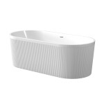INVENA - Vaňa voľne stojaca ryhovaná 170 cm glamour trend sifón biely; AN-01-120-M