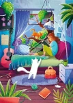 MAGNOLIA Puzzle Dievča a jej mačky